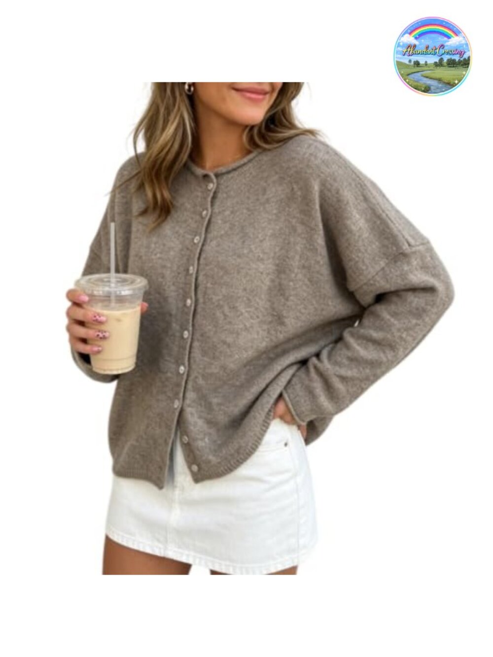 Women Knit Cardigan Sweaters Long Sleeve Button Down Loose Top